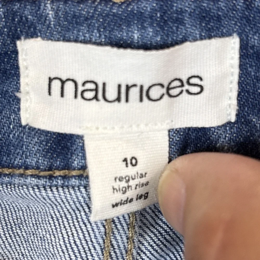 Maurices Wide Leg Jeans Women 10 Blue Women Hi Rise Bohemian